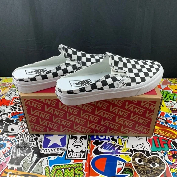 Vans Slip On Mule Checkered Sneakers Womens Various Sizes - Picture 2 of 12